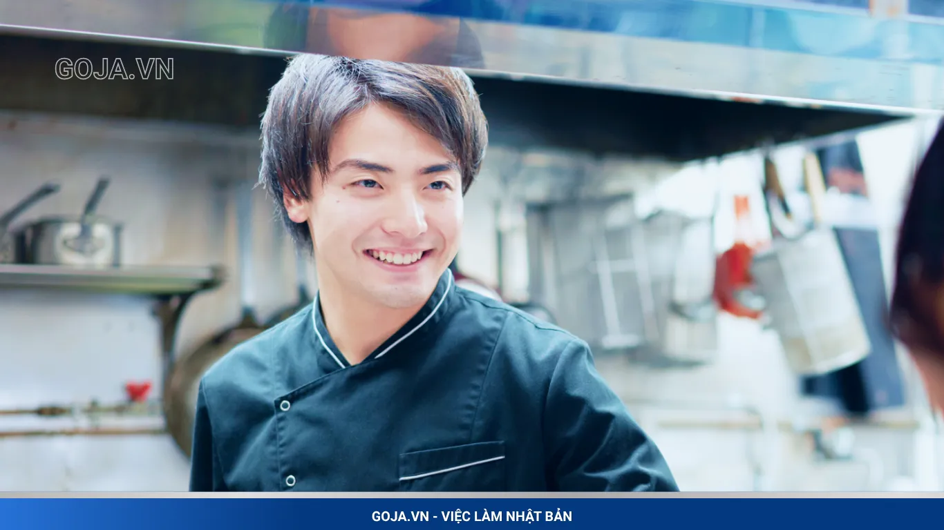 Đầu bếp nhà hàng Nhật trong ca làm việc chuyên nghiệp Tokutei Ngành Nhà Hàng Bị Dừng ảnh đầu bếp làm việc tại nhà hàng Nhật